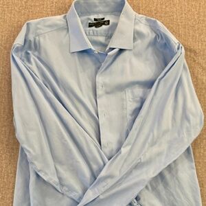 Pronto Uomo Men's Long Sleeve Light Blue Dress Shirt 19 -36/37
